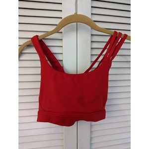 Athleta Red Strappy Sports Bra XS